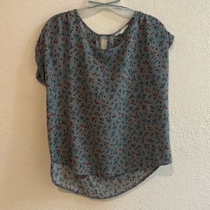 Short sleeve printed blouse